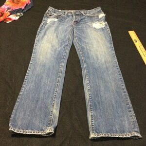Abercrombie & Fitch Mens Distressed Blue Jeans Button Fly Straight Leg 32x30